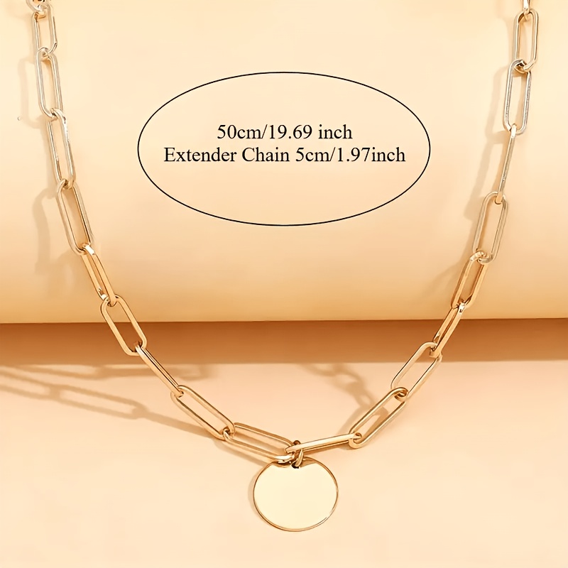 Women's Stylish Punk Chain Round Disc Necklace